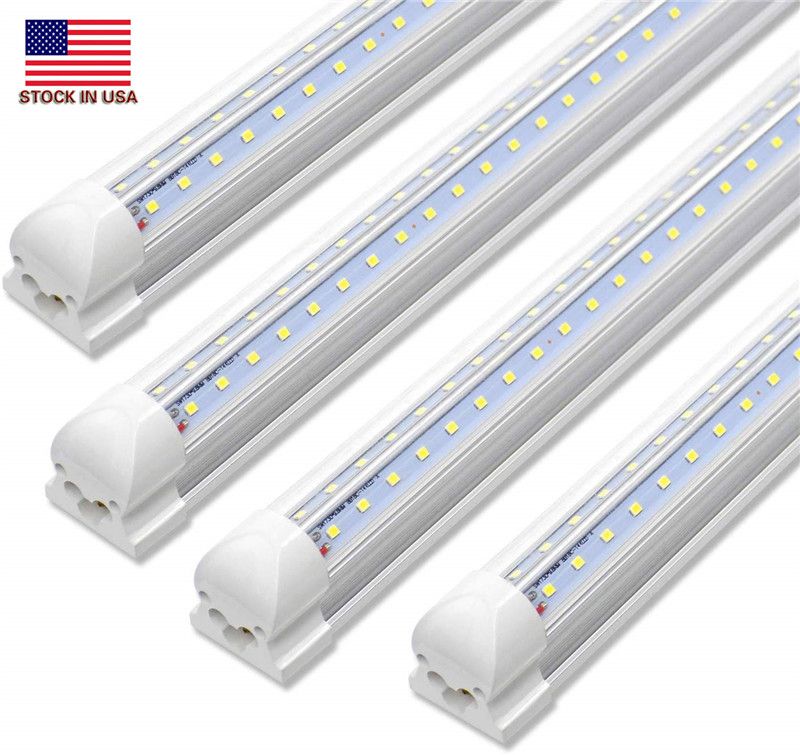 2700K Warm White V Shaped Integrated LED Tubes 8ft 8 Feet 72 Inch Bubs