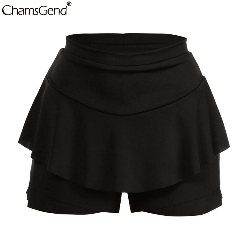 Nevera Women Casual Layered Ruffled Solid High Waisted Mini Skirt Shorts Nevera Women Casual Layered Ruffled Solid High Waisted Mini Skirt Shorts