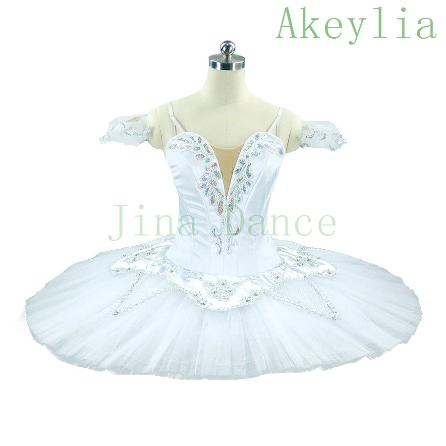 Adult Girls Professional Winter Snow Queen Classical Ballet Tutu Dress Women White Ballet