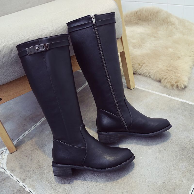 womens black knee high dress boots