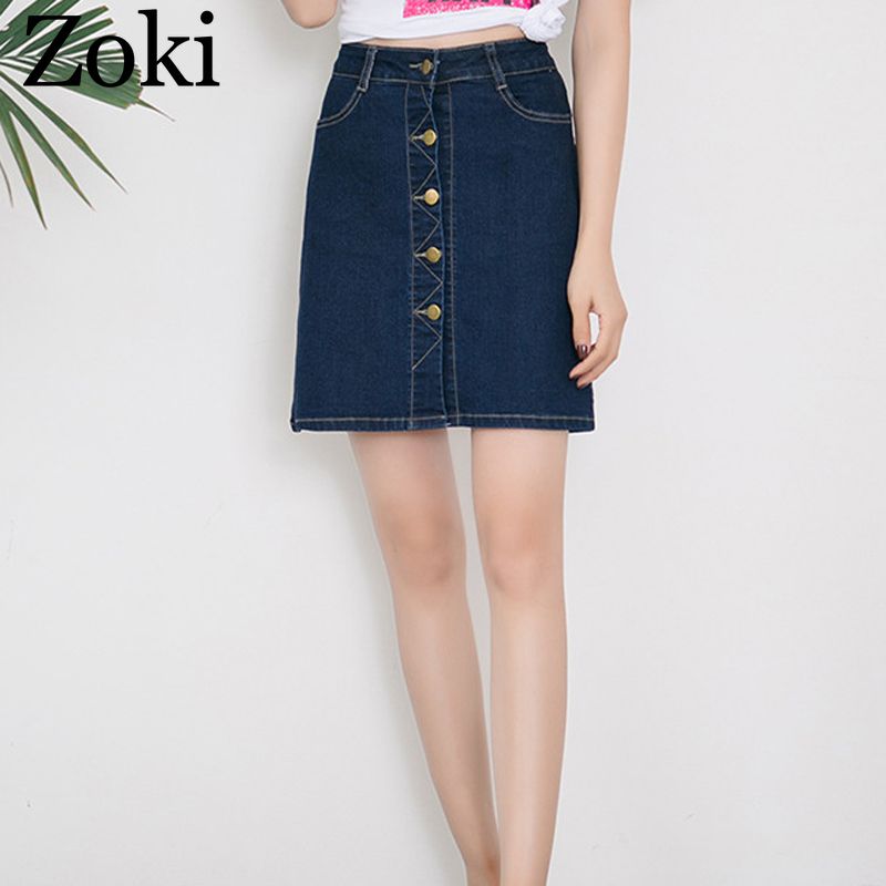 high waist single button jeans