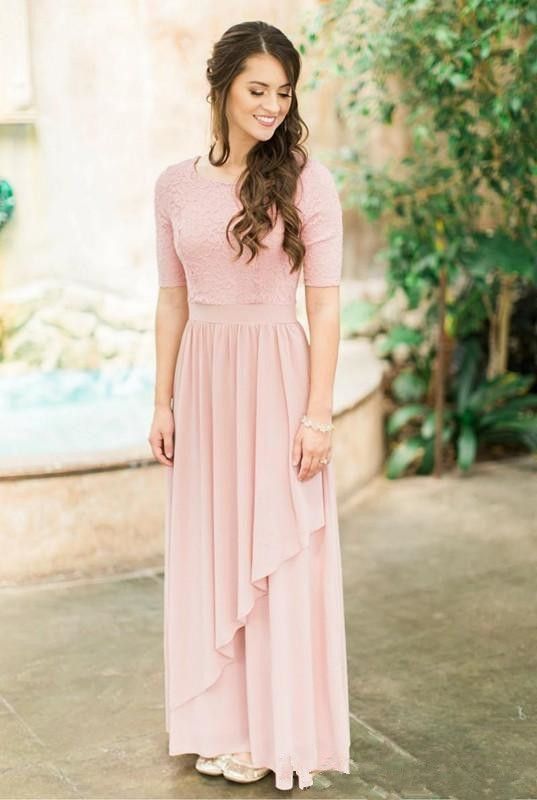 Dusty Rose Pink Boho Bridesmaid Dresses 