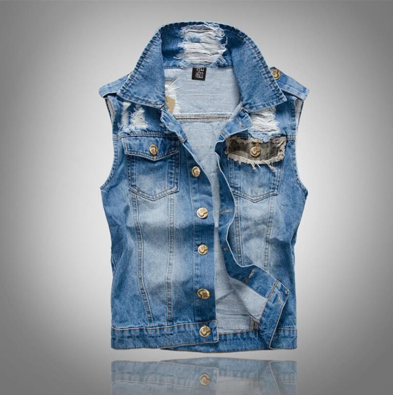Compra Hello528shop Chalecos De Mezclilla Para Hombre Chalecos Lavado  Bordado Pintura Estilo De La Motocicleta Papas Fritas Patrón De Calavera  Sin Mangas Ropa De Abrigo Barato | Entrega Rápida Y Calidad 