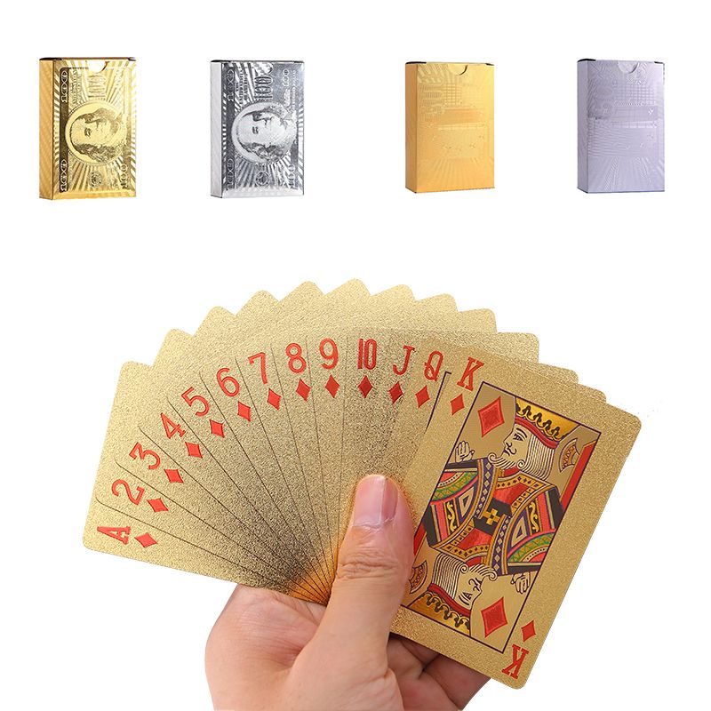 Wholesale Gold Foil Poker Waterproof Plastic Playing Cards Durable 24K