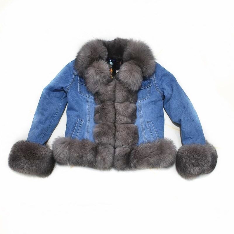 fox fur denim jacket