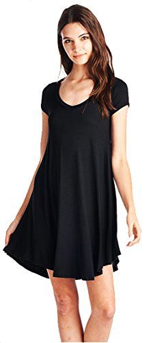 black tunic dress short sleeve