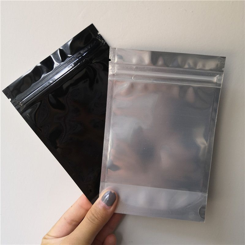 2021 10x15cm Aluminium Zip Lock Bag Aluminum Foil Bag Back Black