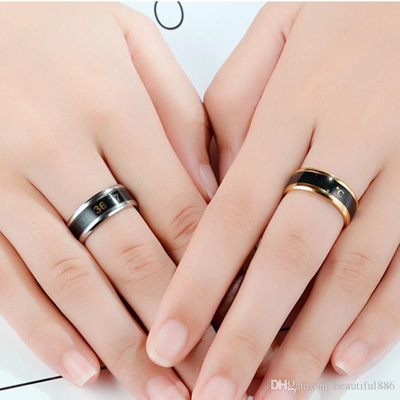 Anello Romantico per Matrimonio o per Innamorati Anello per Coppia con termometro Intelligente per misurare la Temperatura VIMOER Monitor Creativo 