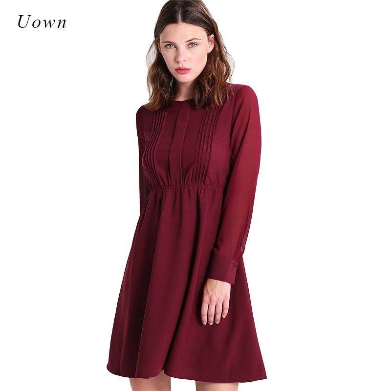 black long sleeve chiffon dress