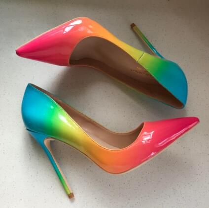 rainbow bridal shoes