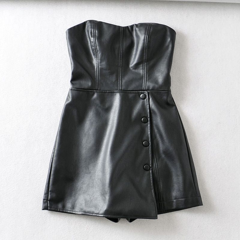 ladies leather jumpsuit