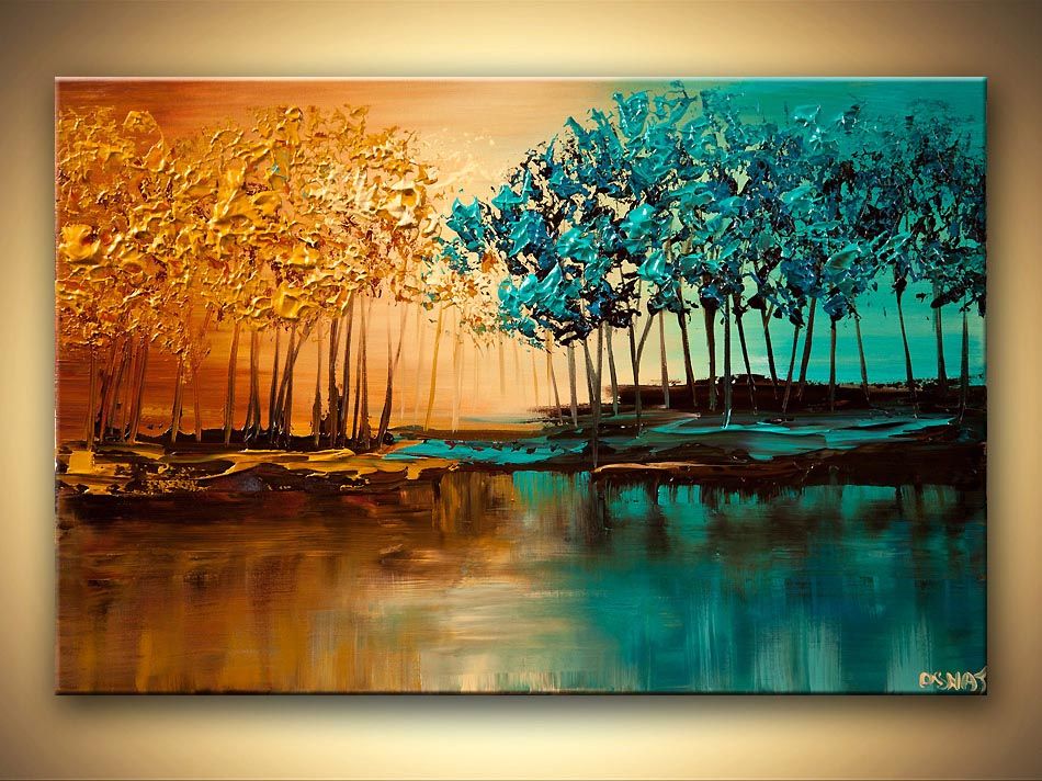 handmade modern abstract landscape oil painting