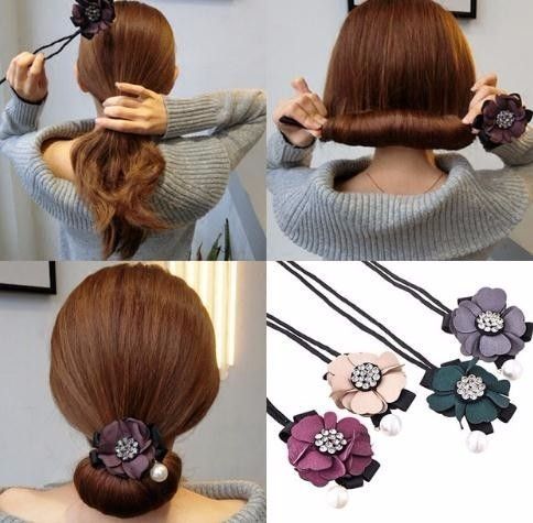 2019 Rhinestone Flower Korea Hair Styles Making Tress Tool Hair