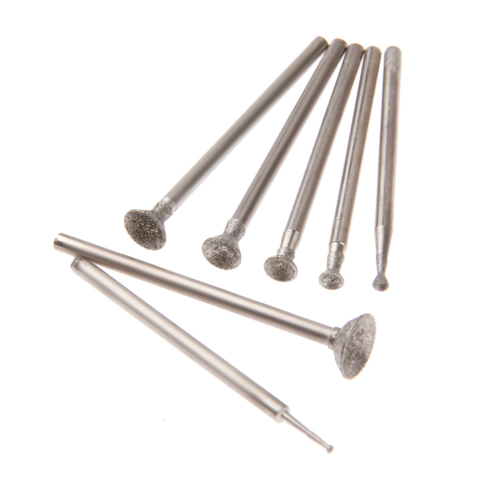 10x Diamond Spherical Concave Head Grinding Bit Carving Burrs 2.35mm Shank Dia