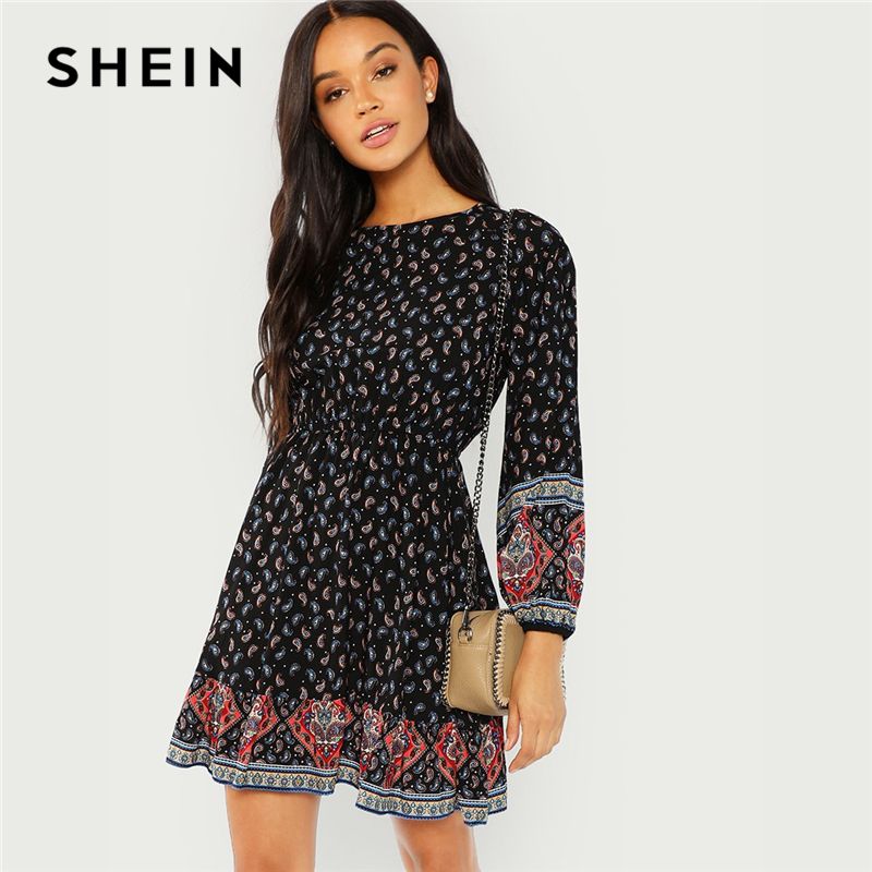 ruffle hem shift dress