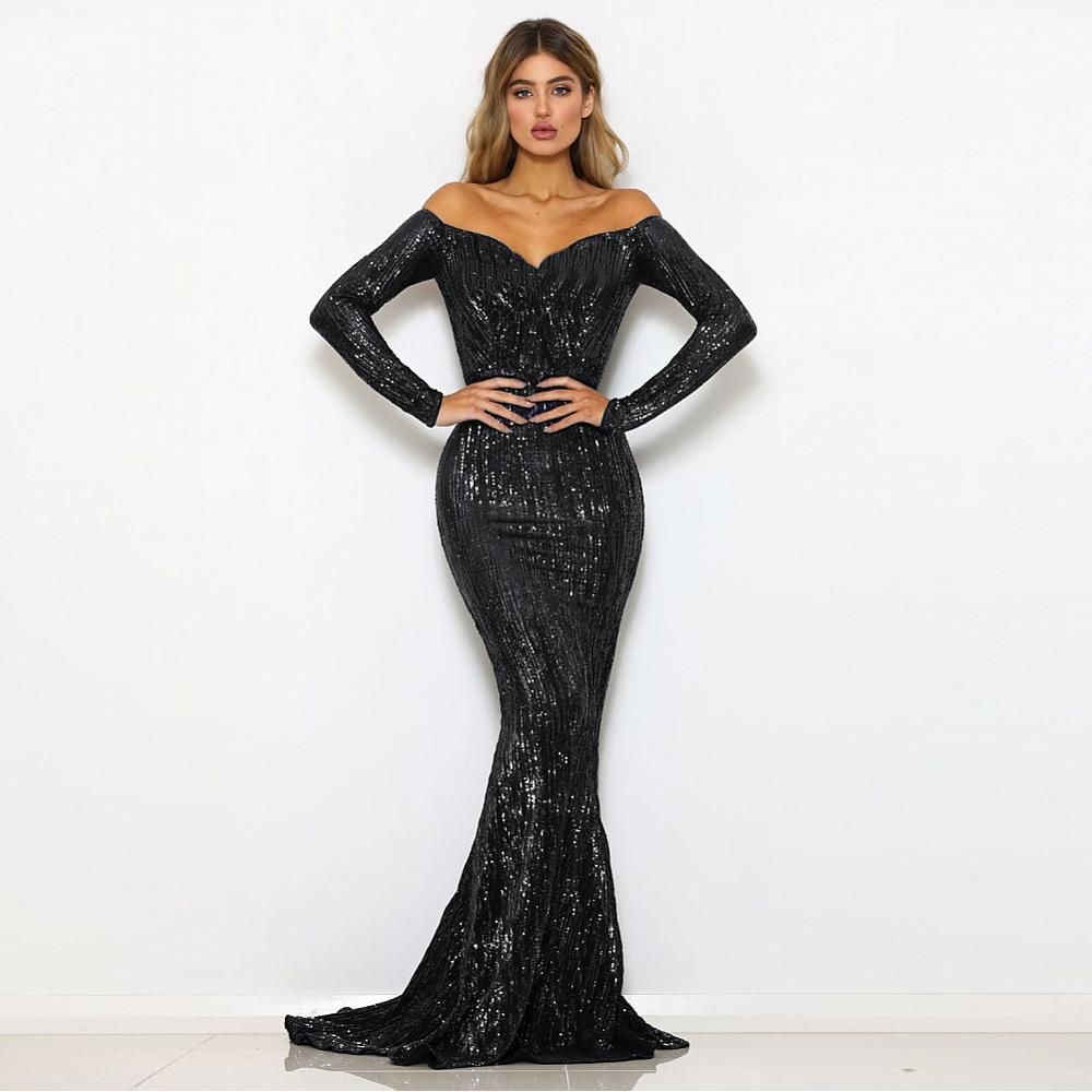 prom maxi dress long sleeve