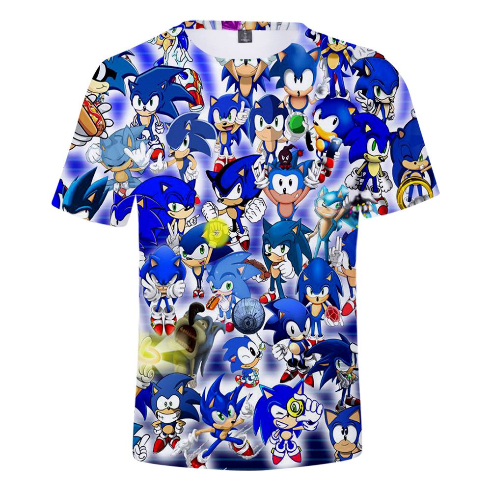 À manches courtes T-shirt Sonic The Hedgehog Motif 3D Pour homme Unisexe