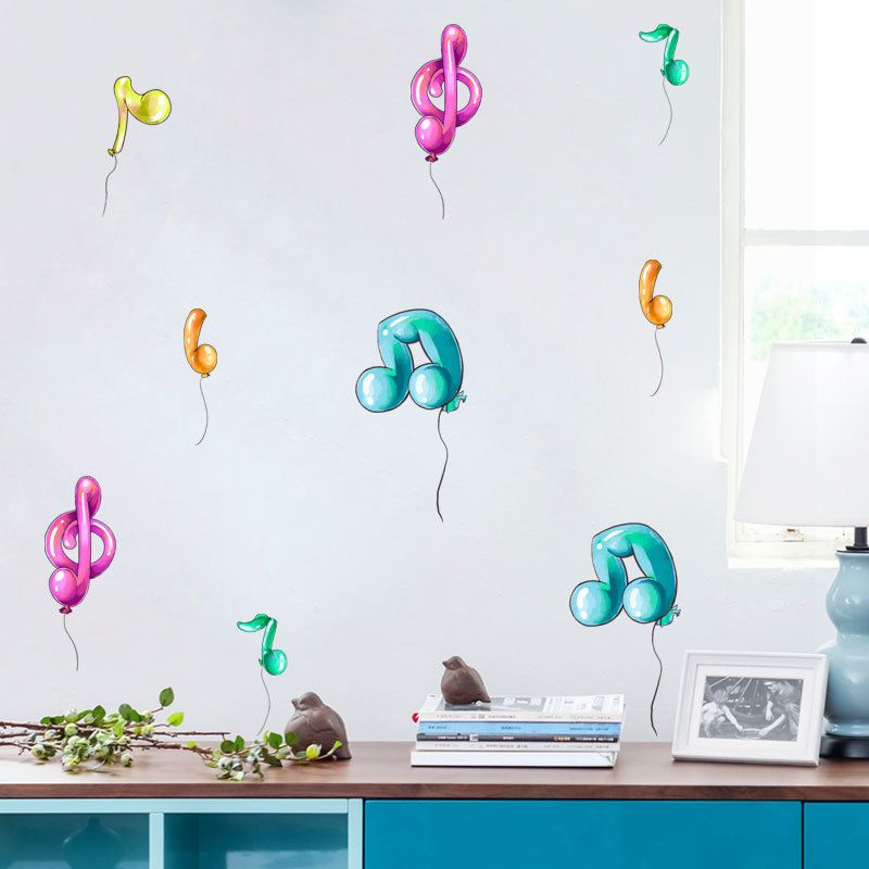 Compre Notas De La Musica De Dibujos Animados Calcomanias De Pared