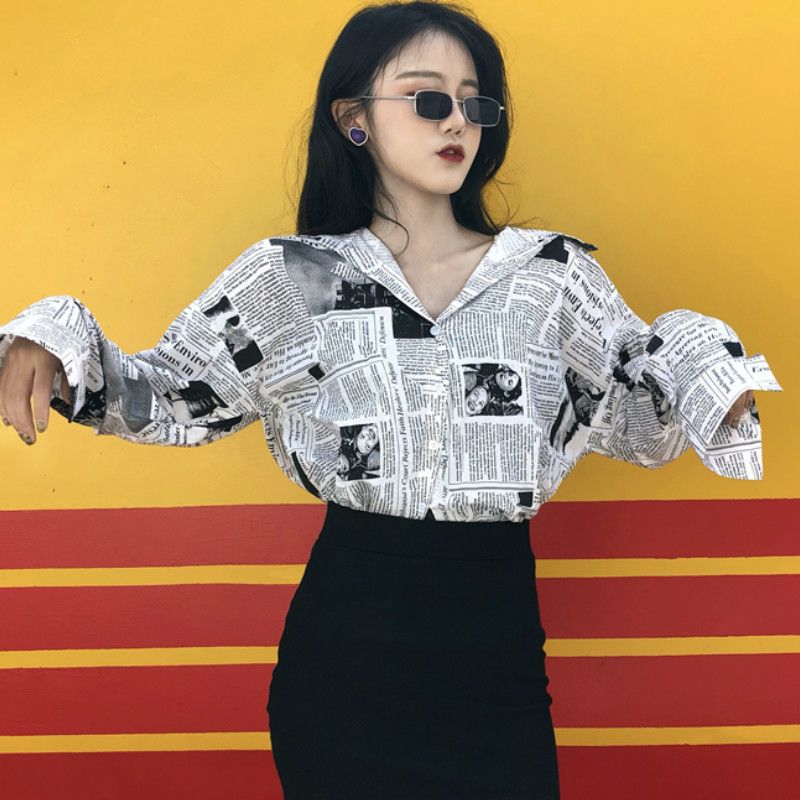 women's newspaper shirt