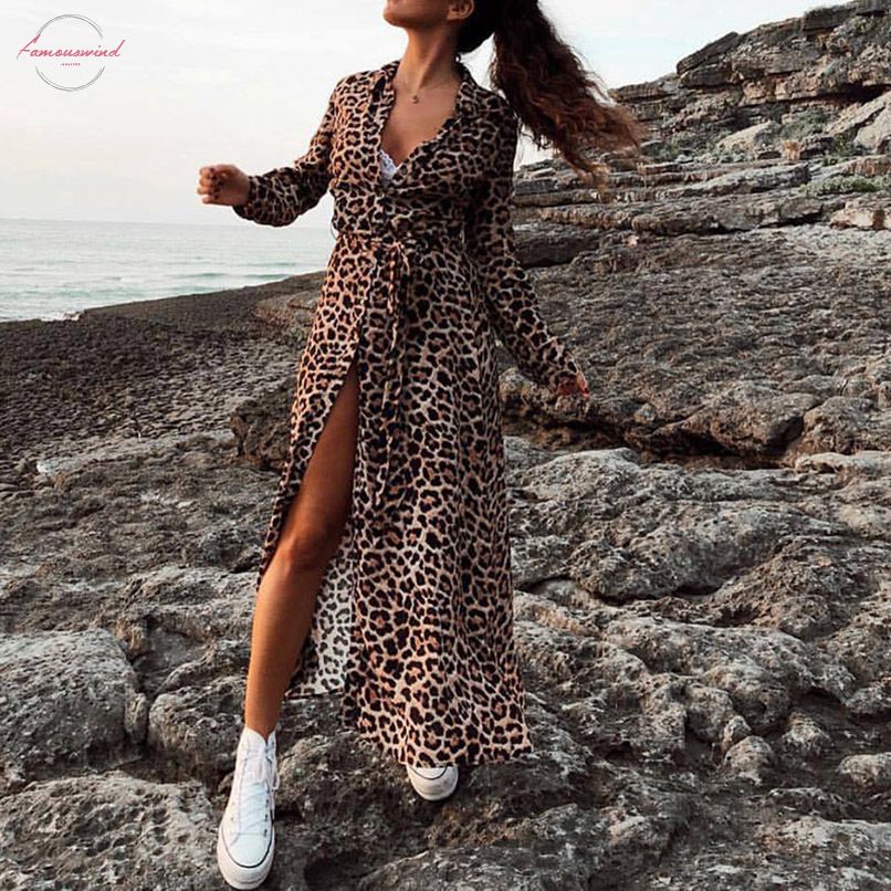 leopard print dress with split