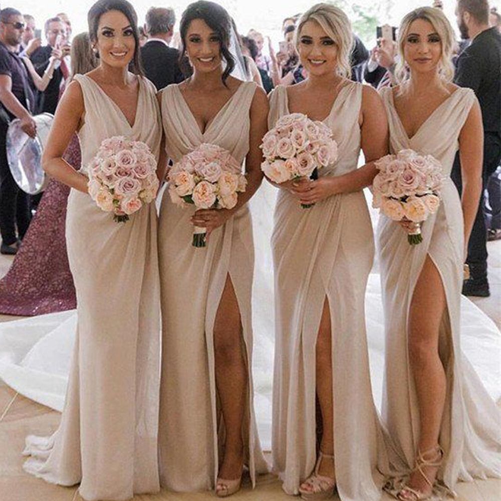ivory chiffon bridesmaid dresses