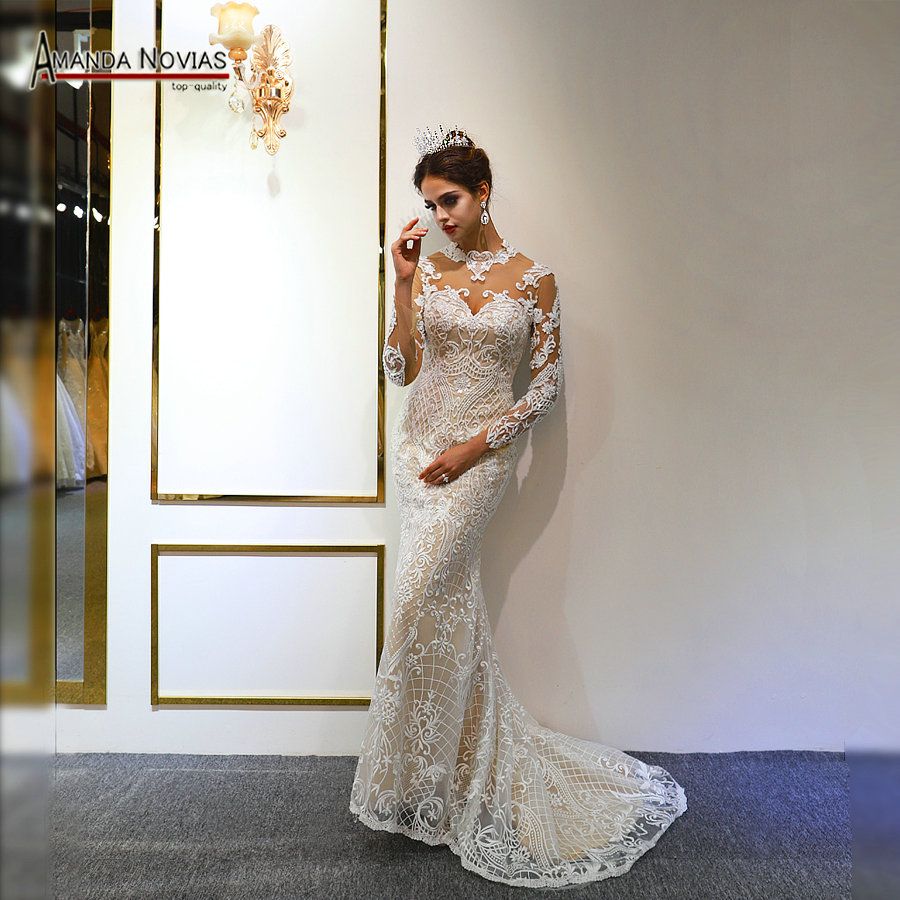Long Sleeves Mermaid Wedding Dresses 