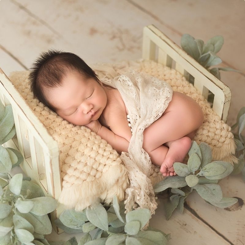 newborn photography bed