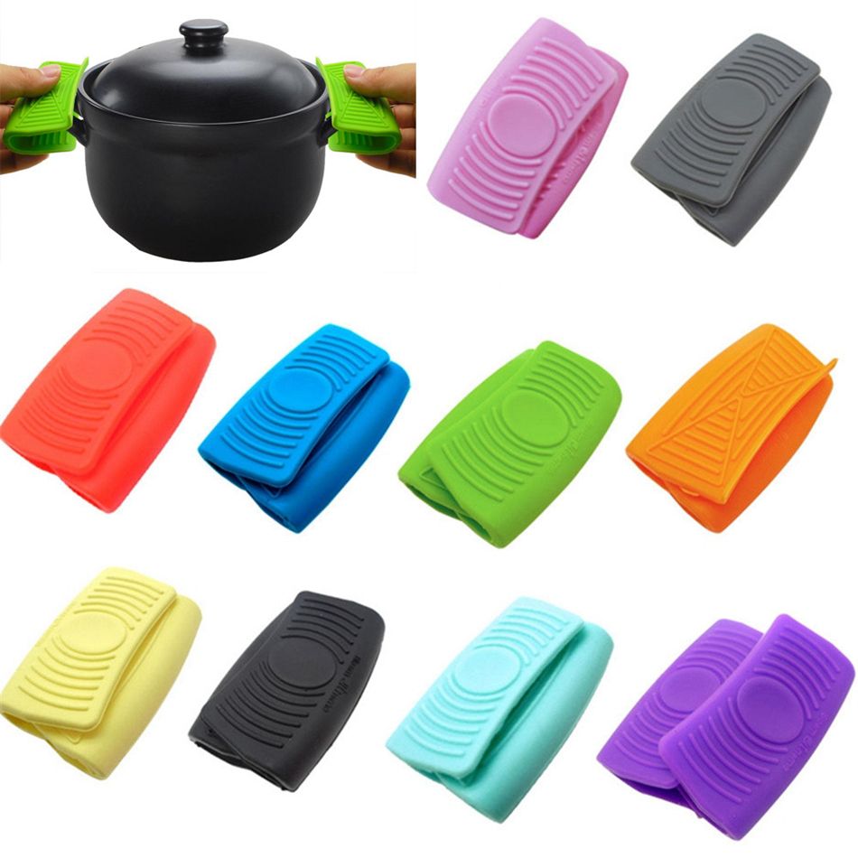 2pcs Kitchen Potholders Pad and Stove Oven Gloves Set Mitts Heat Resistant  Thermal Anti-heat Take Hot Pot Cooking Baking Gloves