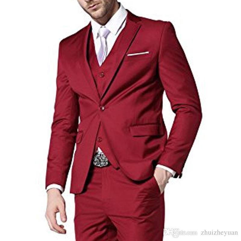 red wedding tuxedos