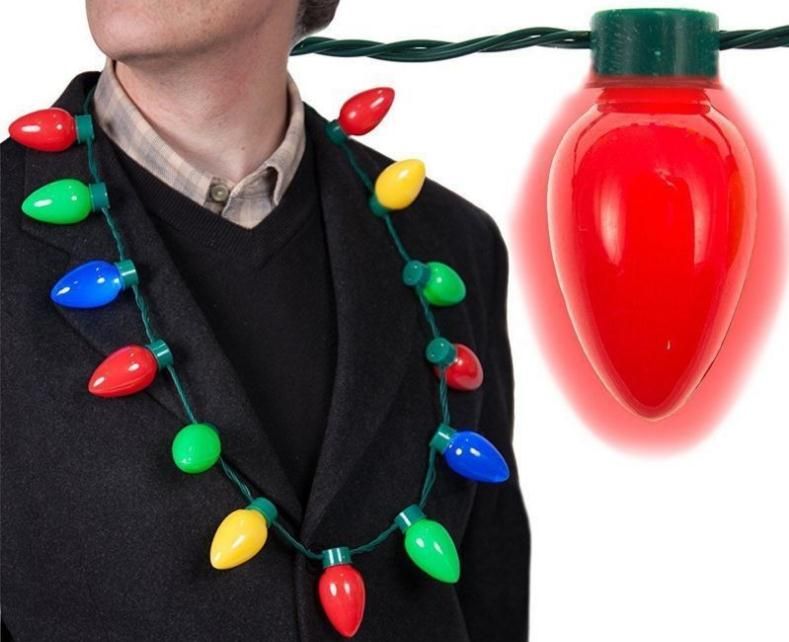 13 Bulb LED Flashing Necklace Light Bulbs Flashlight Luminous Christmas