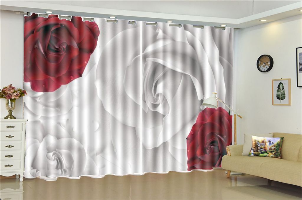 2019 Bedroom Curtain Promotion Wholesale Curtains For Living Room Red White Rose Window Treatment Drapes Home Decor From Yunlin888 194 98