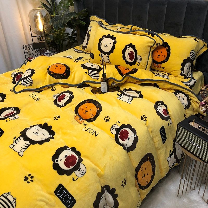 Thick Warm Milk Suede Denim Winter Coral Fleece Double Sided