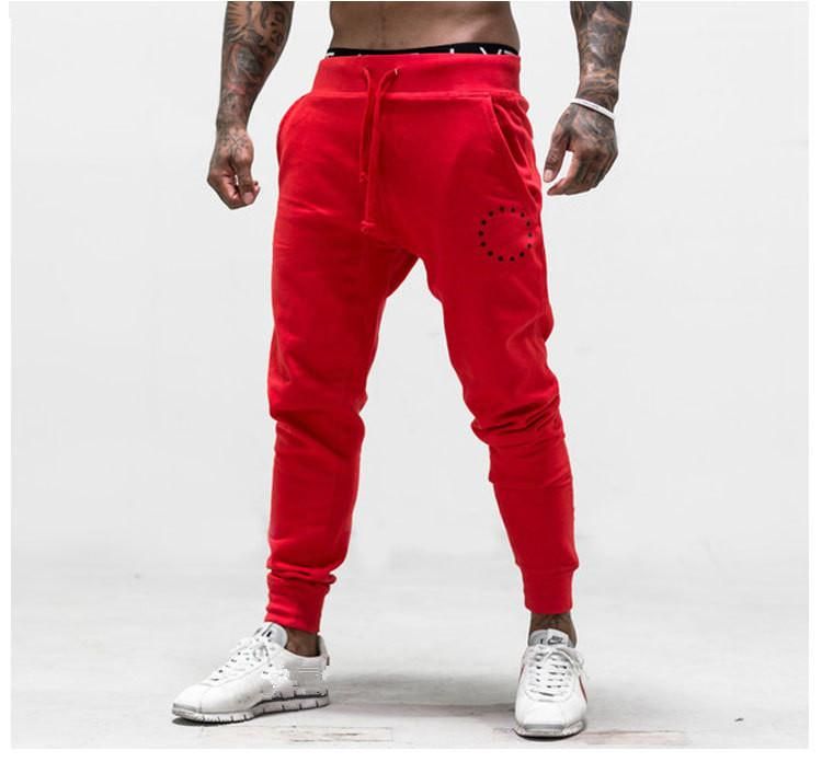 red joggers mens