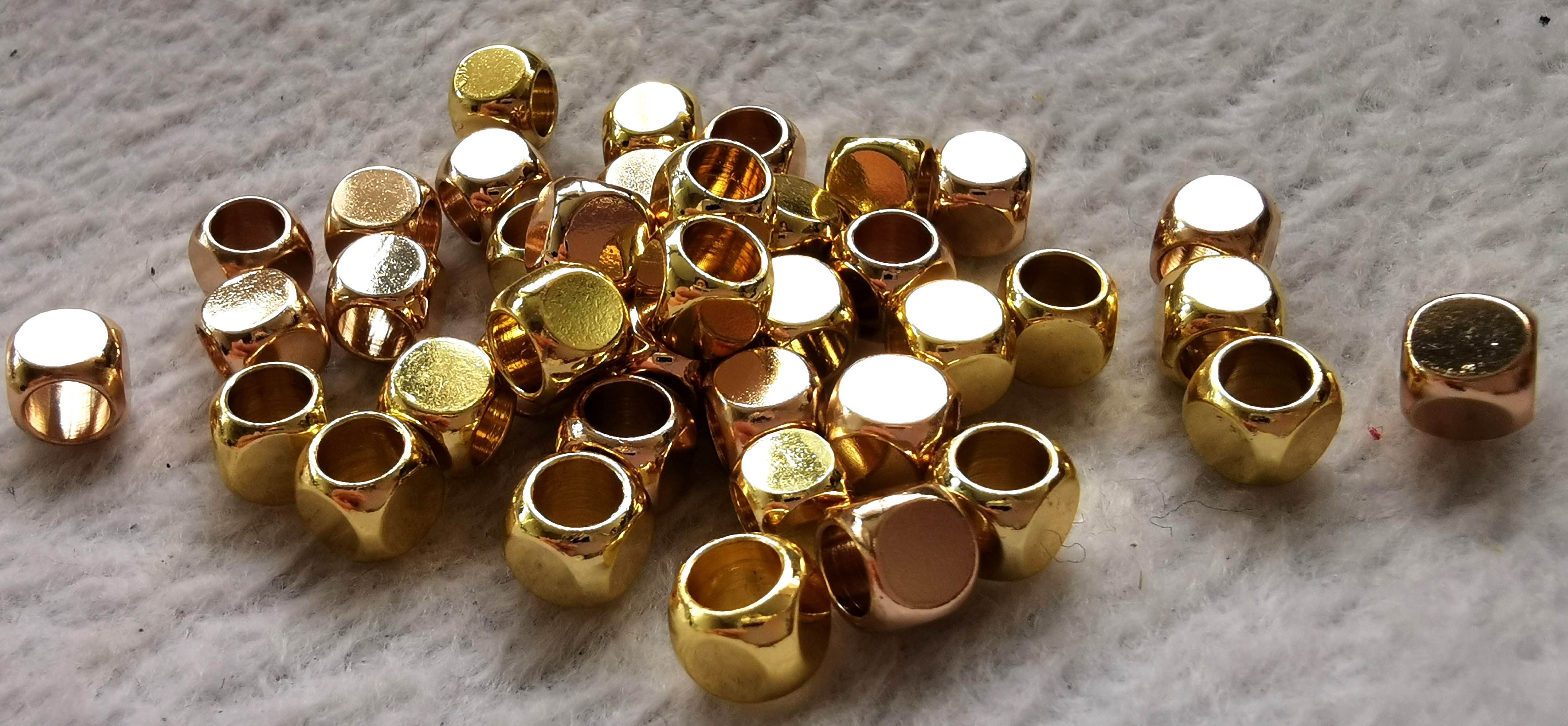100 Gold plated square cube beads 4mm