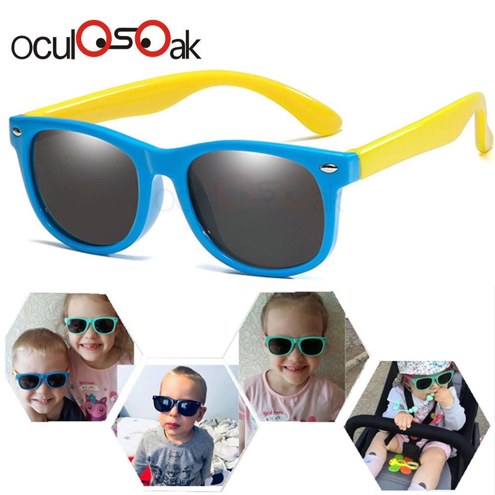 Shipley Gastos de envío Descendencia Gafas de sol polarizadas flexibles para niños Gafas de sol negras para  bebés Gafas de sol