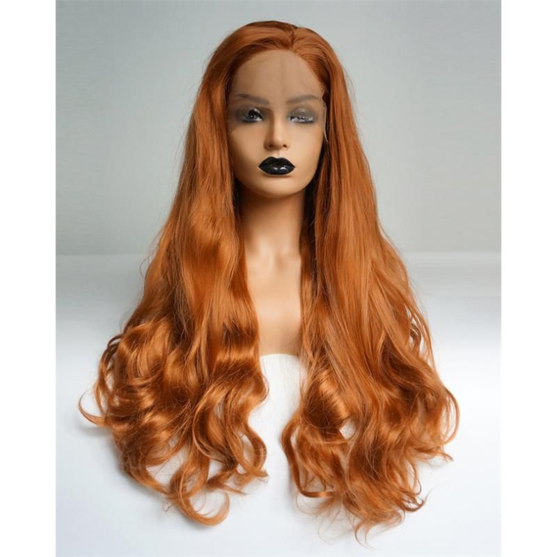 Cosplaysalon 24 Inches Long Curly Ombre Ivory White Orange Brown
