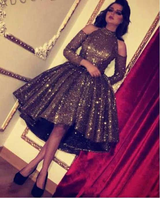 Sparkly Sequined Ball Gown Short Prom 