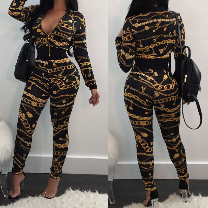 chain print tracksuit