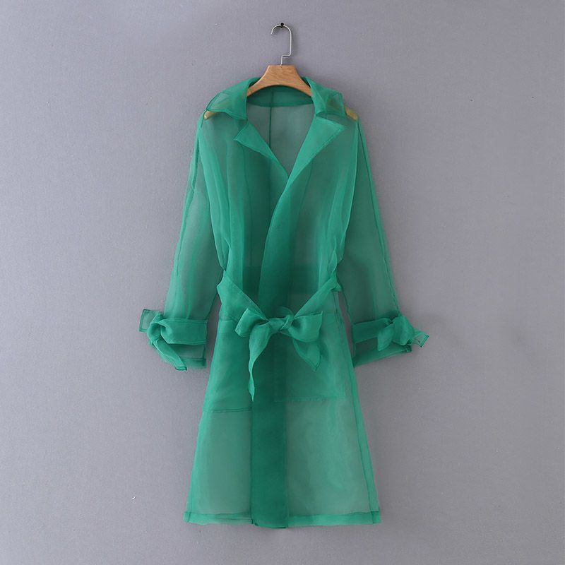Compra Transparente Organza Largas Chaquetas De Mujer Moda Manga Larga  Chaquetas Abrigo Mujer Elegante Collar De Collar Chaqueta Hembra Señoras  T200319 Barato | Entrega Rápida Y Calidad | Es.Dhgate