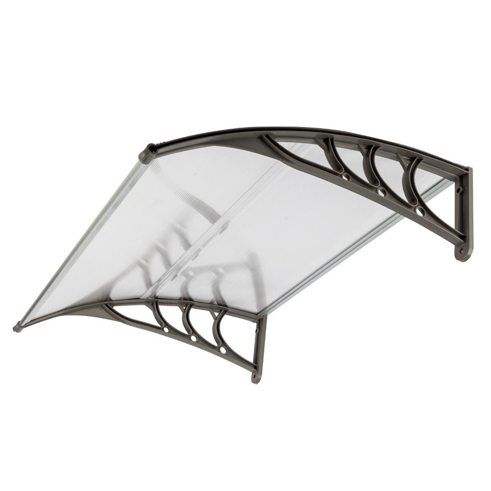 HT-100 x 80 Household Application Door /& Window Rain Cover Eaves Canopy White /& Gray Bracket