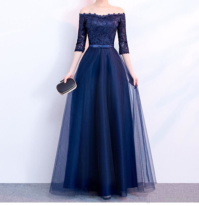 Comprar Vestido noche largo azul Vestidos largos fiesta