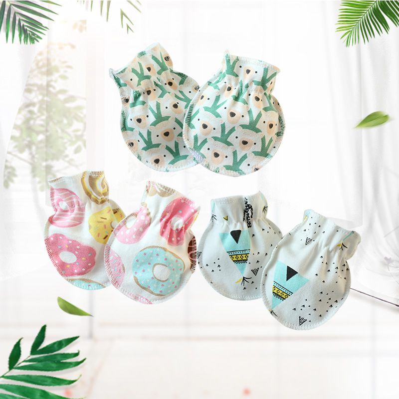 6PC//Lot Newborn Baby Infant Soft Cotton Handguard Anti Scratch Mittens Gloves CA