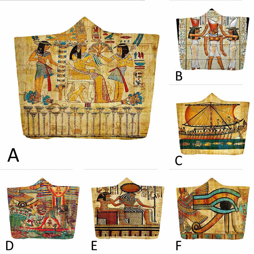 Creative Ancient Egyptian Pharaoh Printing Wearable Blanket Comfort