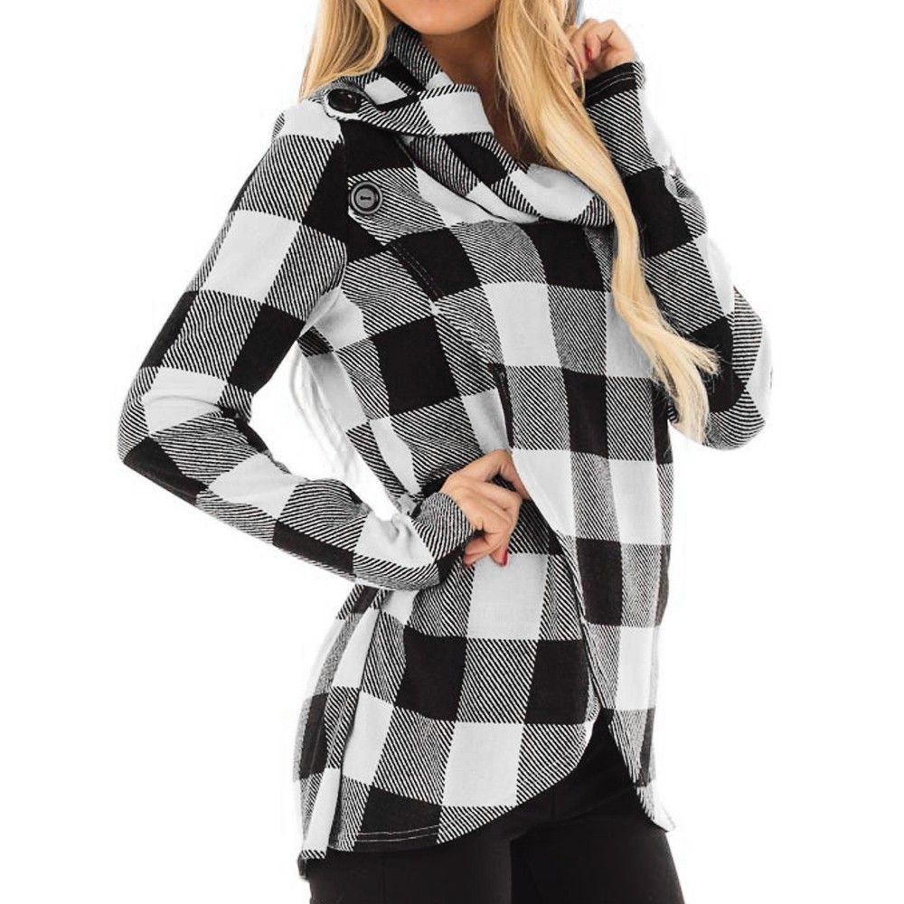 Compra Camisa De Las Nuevas Mujeres Sudaderas Con Capucha Sudadera Mujer  Otoño Plaid Cuello De La Capucha Del Abrigo Del Estilo De La Camiseta De  Pollover Top De La Blusa De Moda