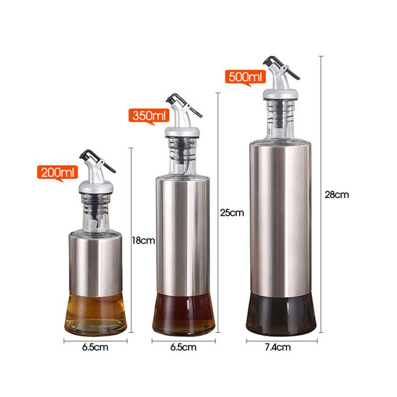 a Prueba de Fugas Acero Inoxidable 304 S 500ml Niunion Lata de Aceite Olla dispensador de Botella de vinagre de Aceite Utensilios de Cocina a Prueba de Polvo