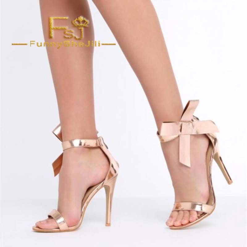 rose gold gladiator stilettos