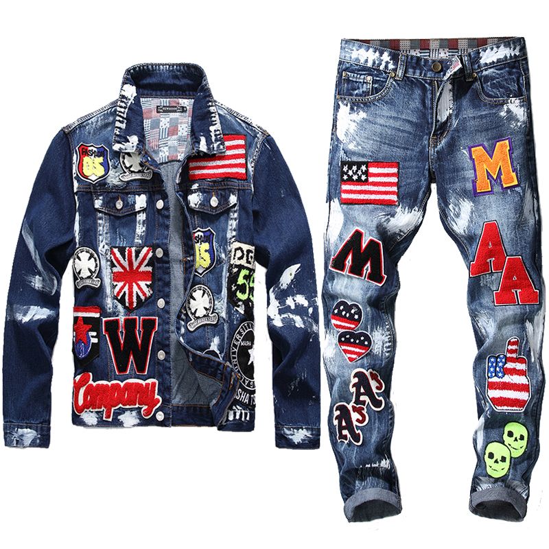 Embroidery Patch Design Jacket Jeans 