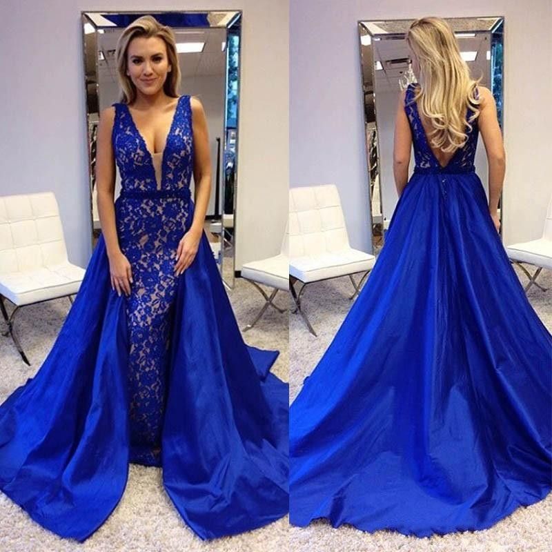 Dubai Arabic Evening Dresses With Overskirt Detachable Train Appliques