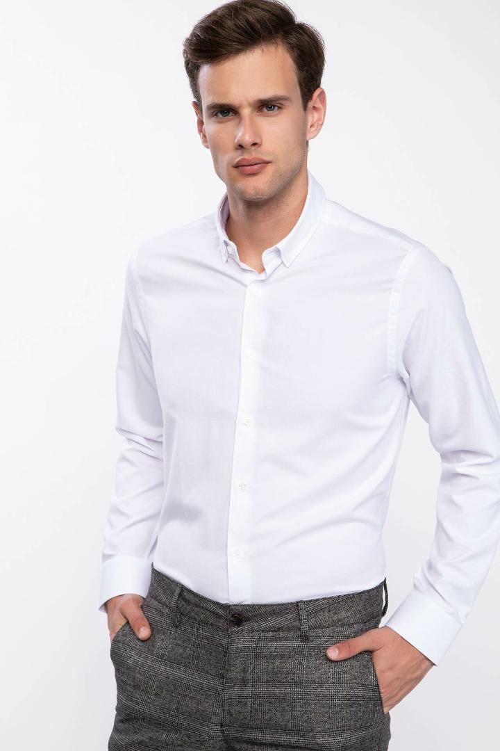 white smart casual shirt
