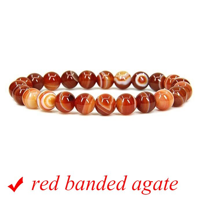 6mm/red banded agate